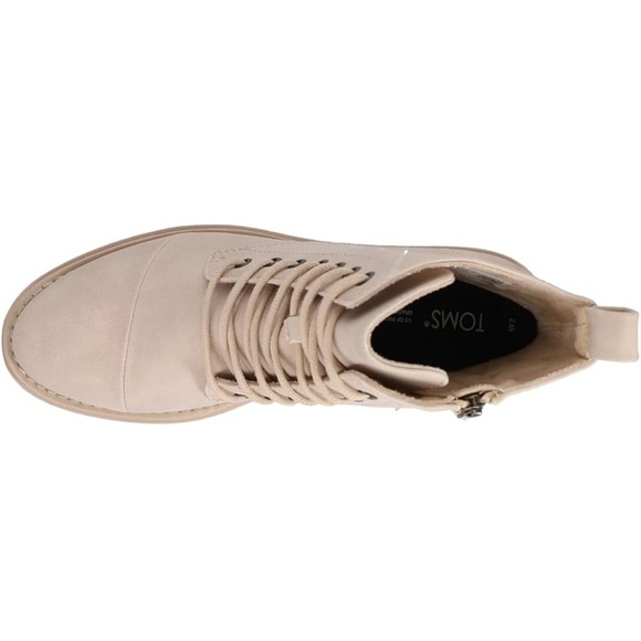 Tom’s Taupe Lace-Up Ankle Combat Boots, 7 - Picture 8 of 13